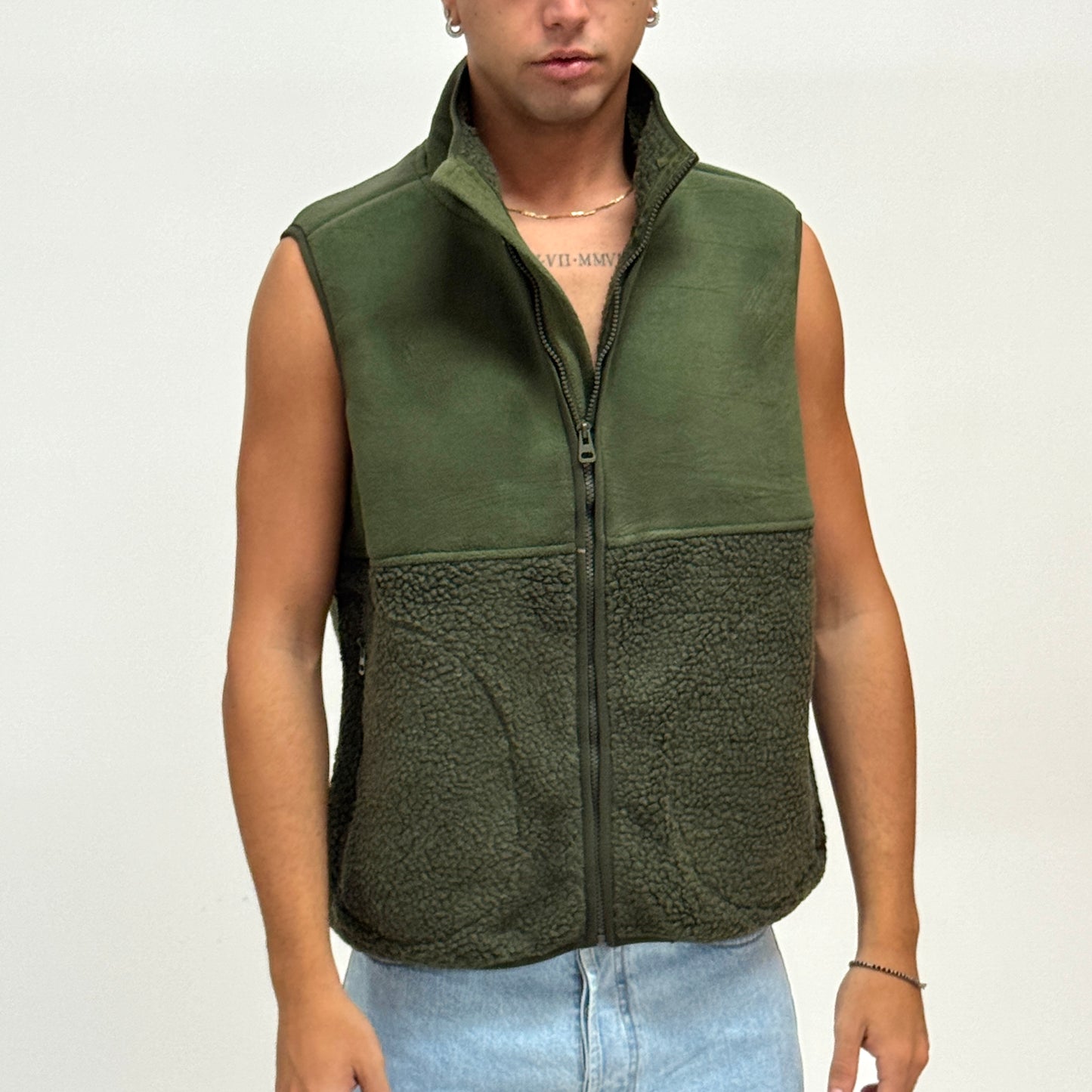 Smanicato in pile verde MAZZOCCHI