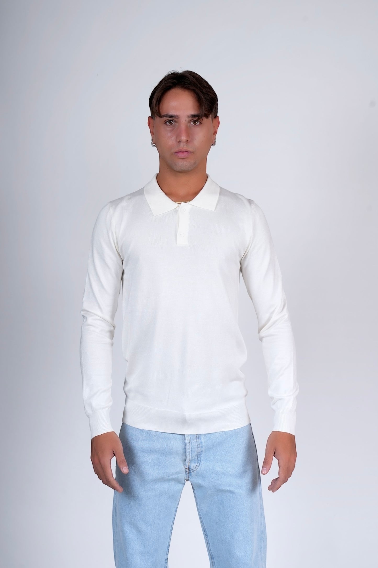 Polo lunga bianco YAMAN