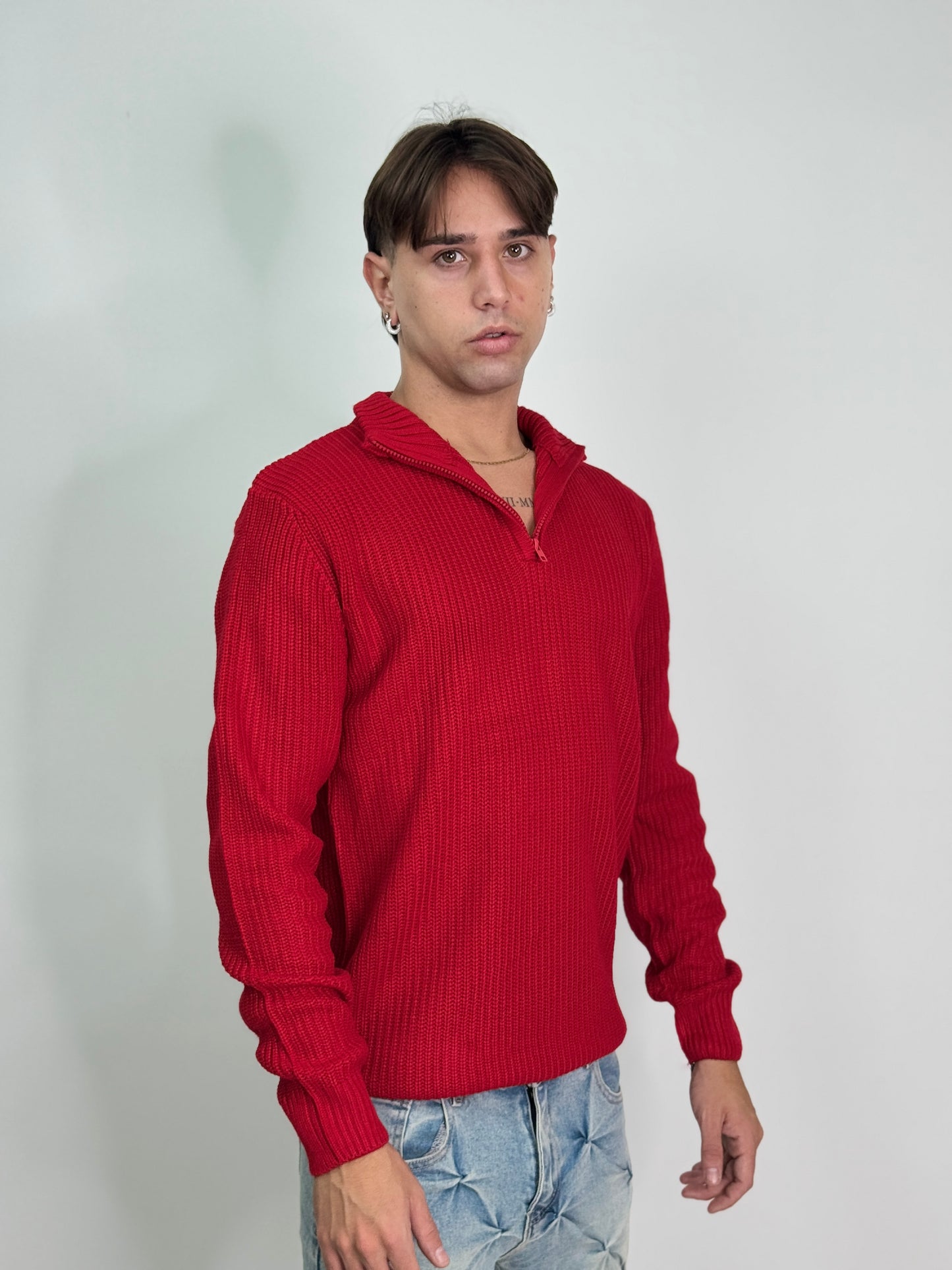 Maglione mezza zip rosso MESSI
