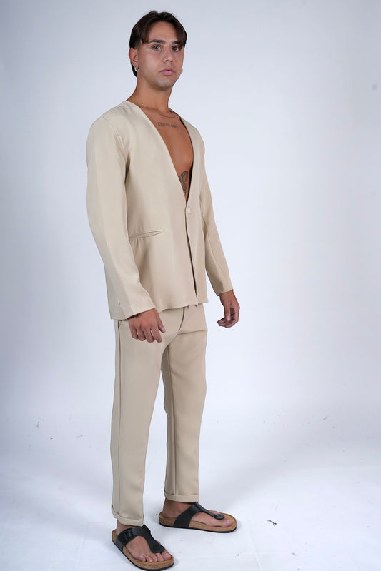 Abito intero leggero e morbido italiano beige