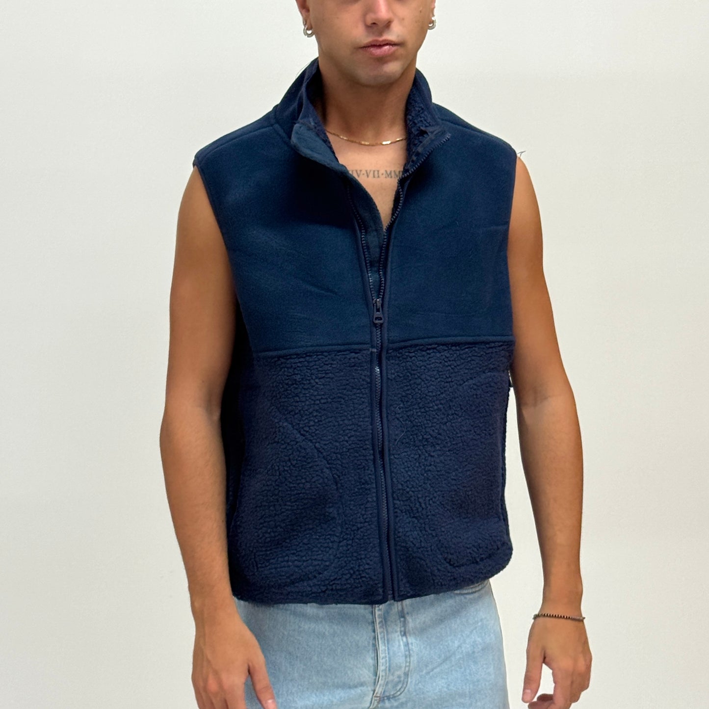 Smanicato in pile blu MAZZOCCHI