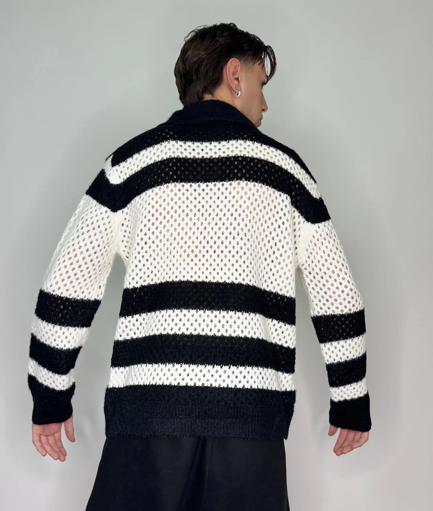 Polo traforata lunga oversize