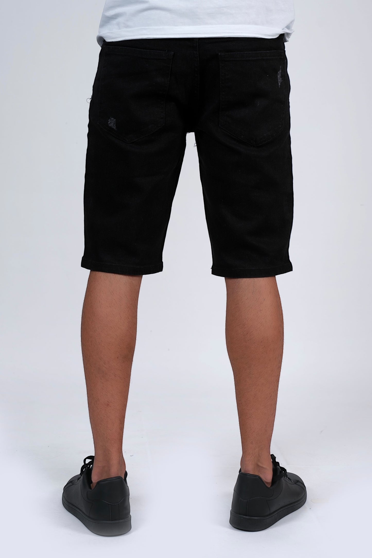Bermuda jeans nero MICROROTTURE