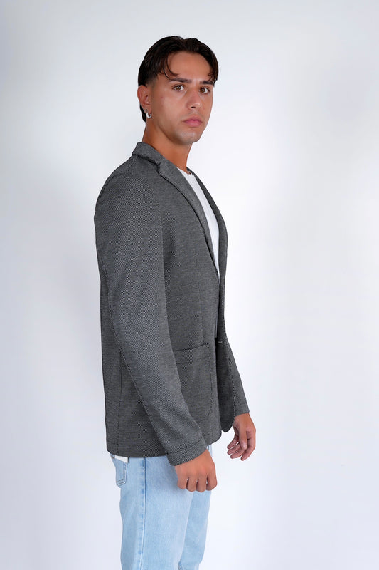 Giacca monopetto italiana sartoriale nero