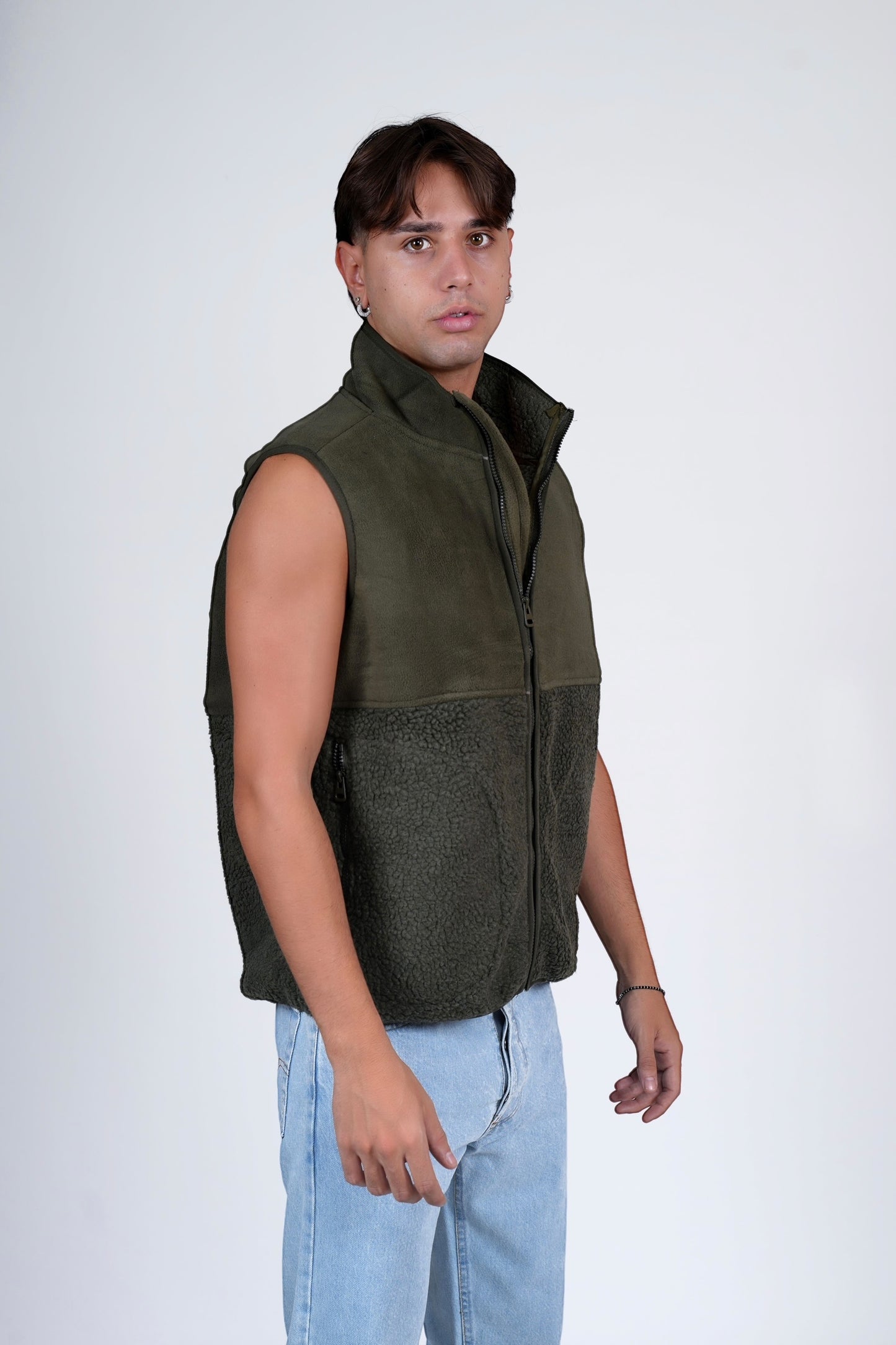 Smanicato in pile verde MAZZOCCHI