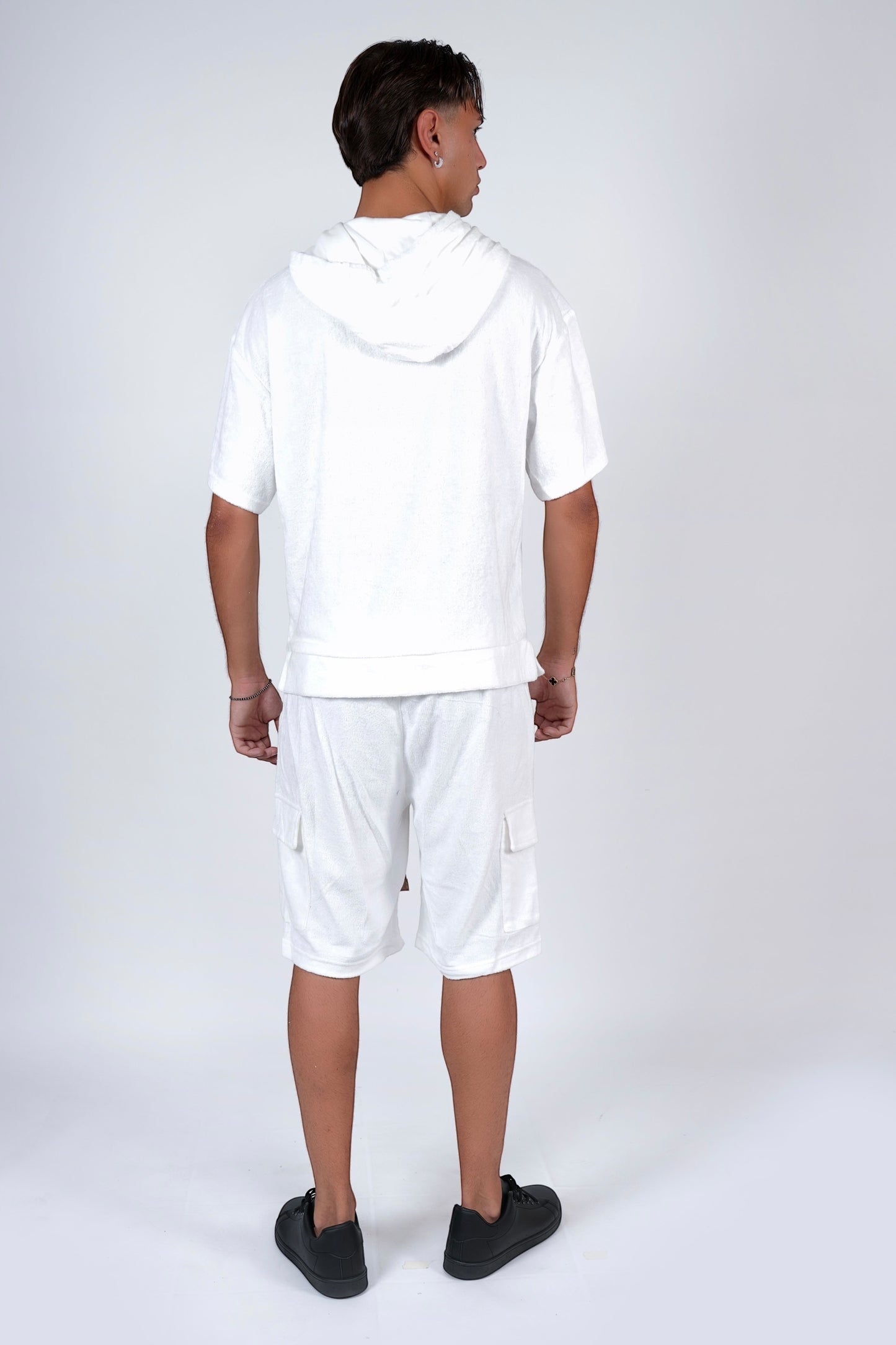 Coordinato oversize corto tasconi Bianco NGIOLETTO