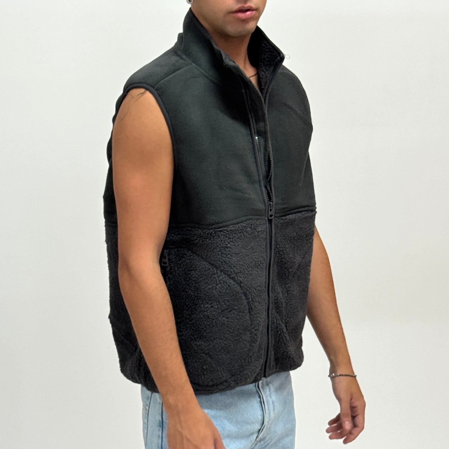 Smanicato in pile grigio MAZZOCCHI