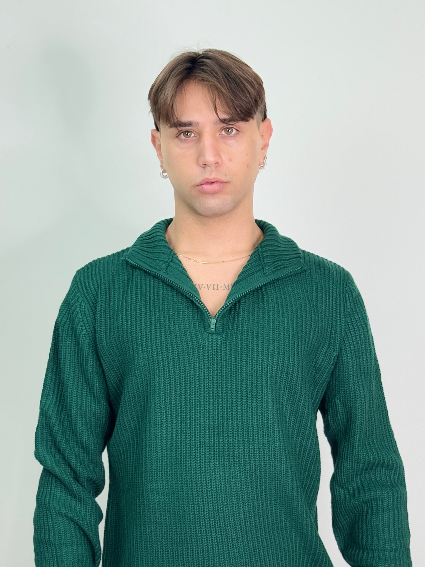 Maglione mezza zip verde MESSI