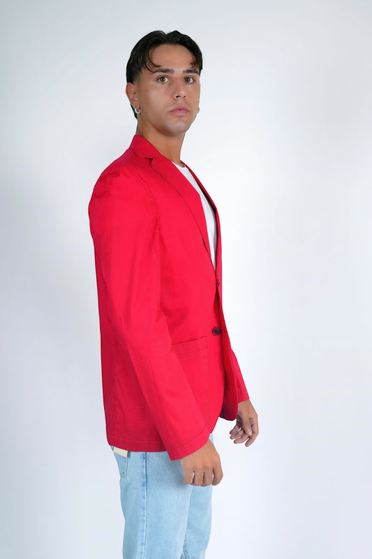 Giacca estiva cotone italiano rossa