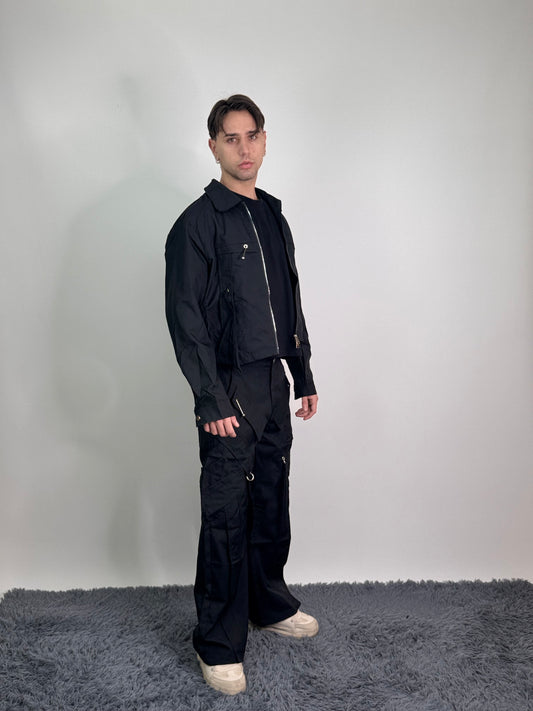 Completo oversize cropped con zip