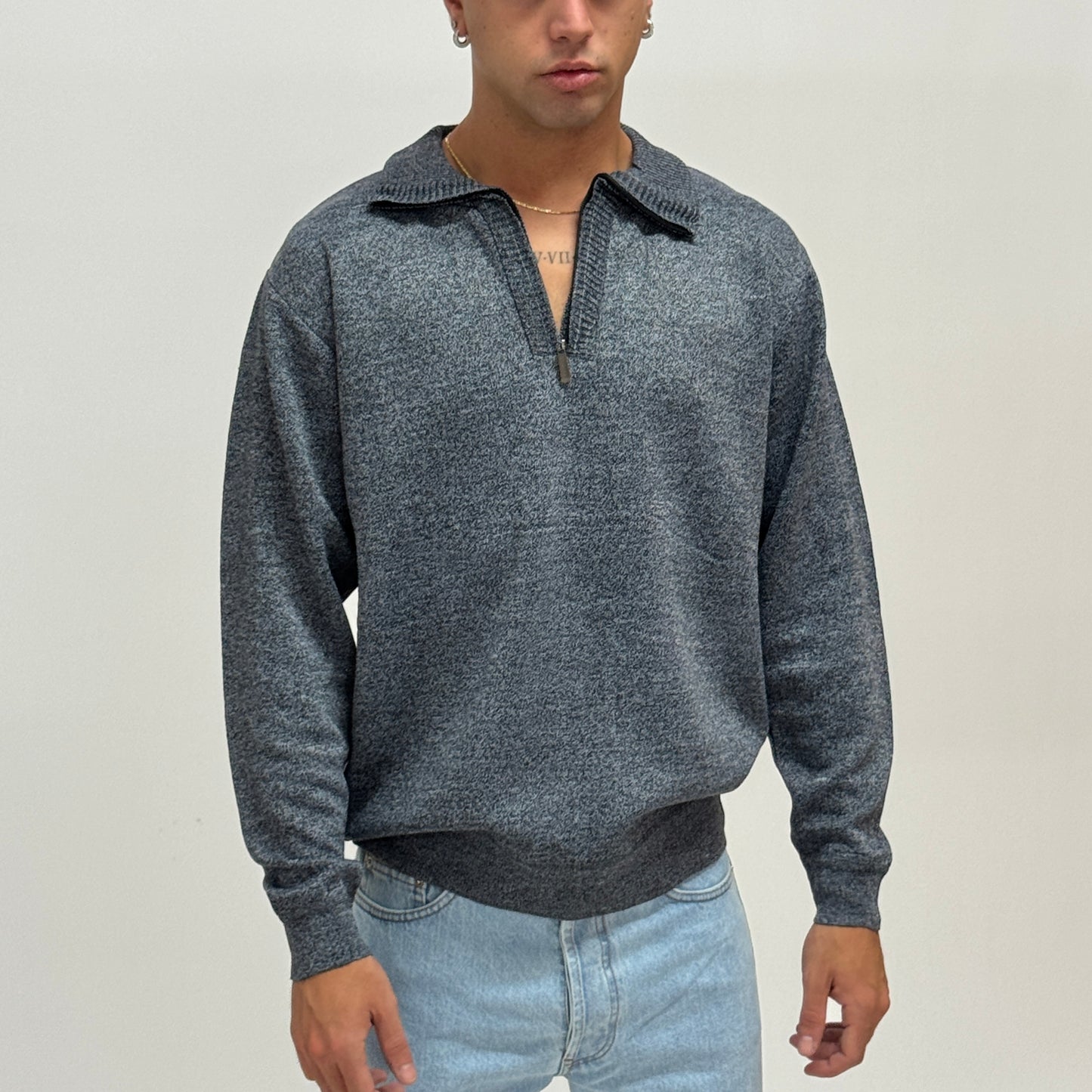 Polo mezza zip grigio GILMOUR