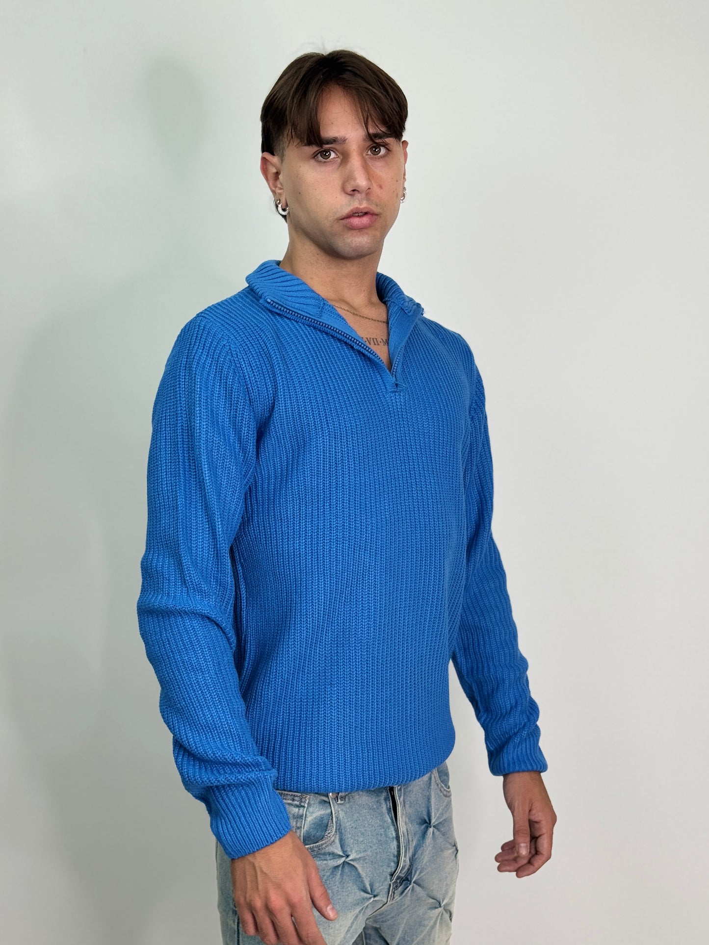 Maglione mezza zip blu MESSI