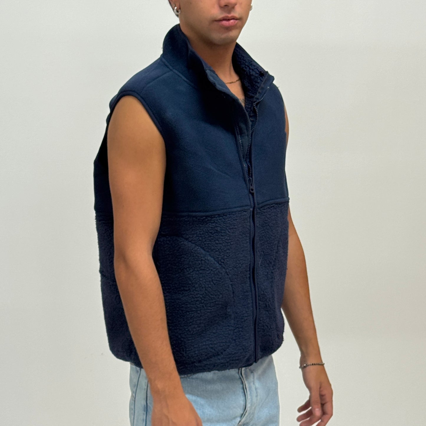 Smanicato in pile blu MAZZOCCHI