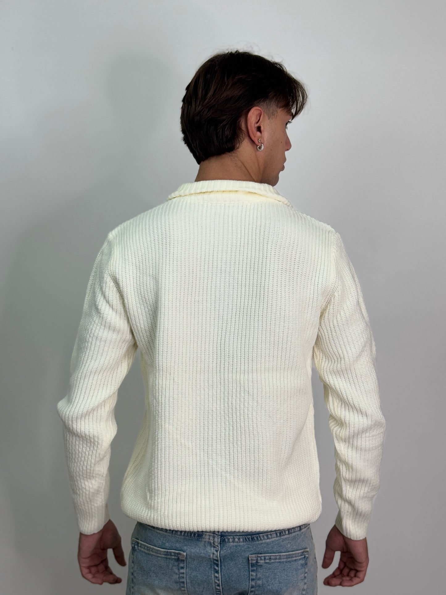 Maglione mezza zip bianco MESSI