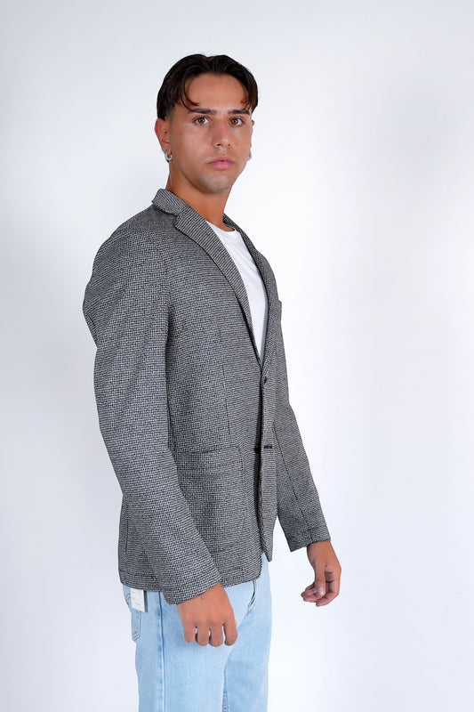 Giacca monopetto italiana sartoriale grigio