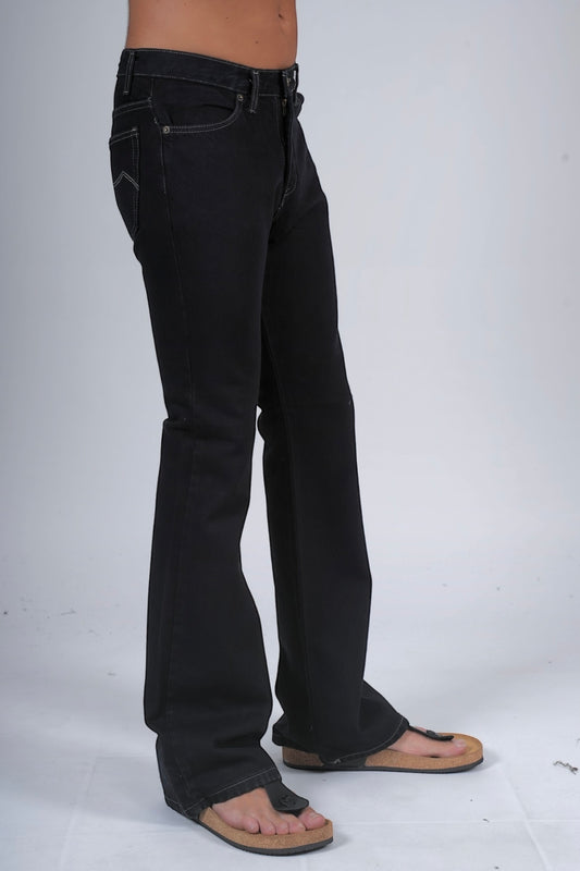 Jeans cotone italiano zampa nero