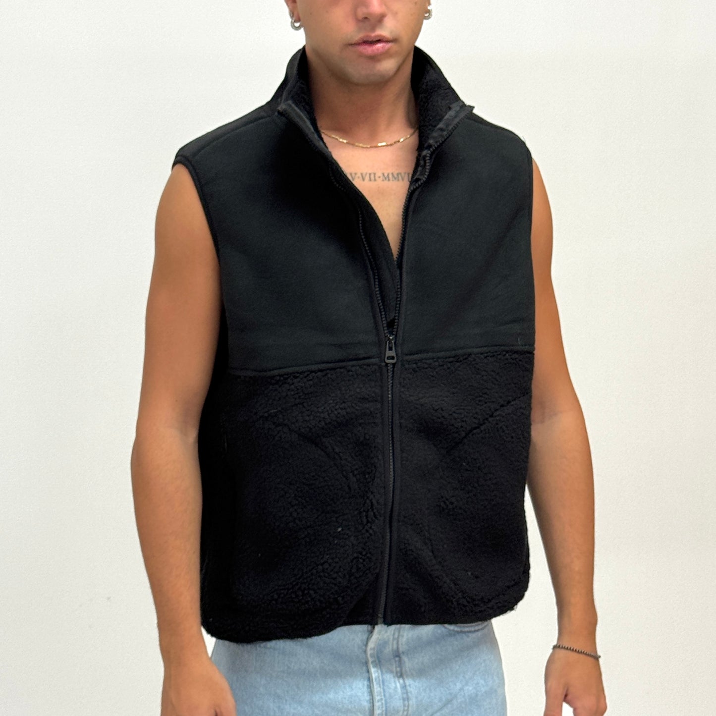 Smanicato in pile nero MAZZOCCHI