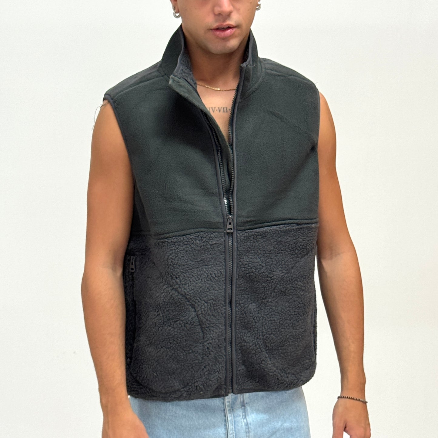 Smanicato in pile grigio MAZZOCCHI