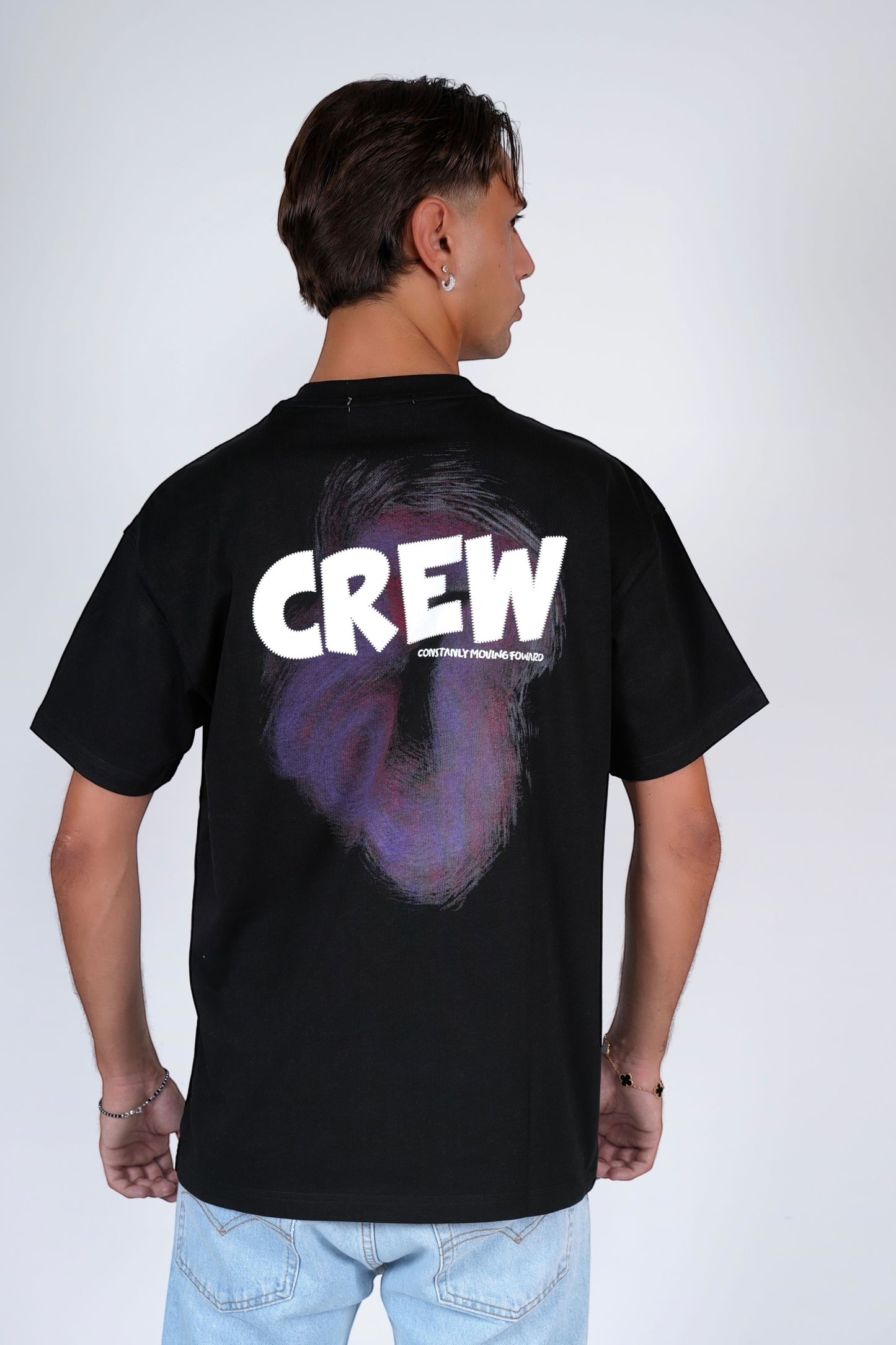 T-shirt oversize Nero CREW