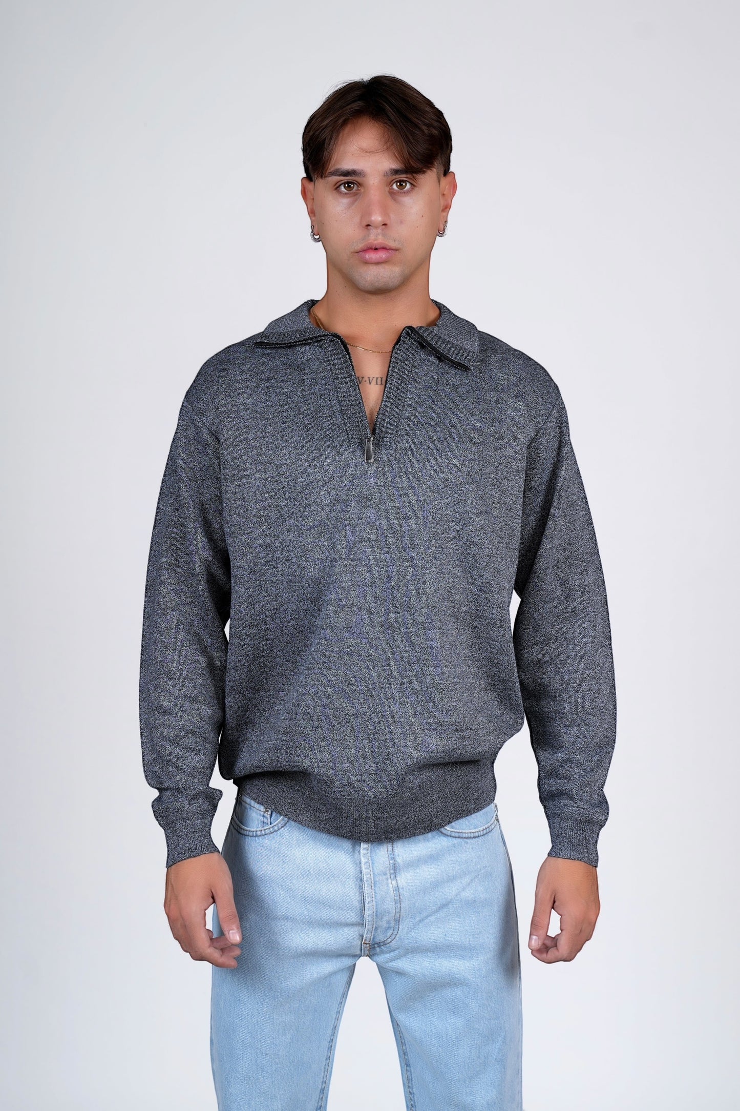 Polo mezza zip grigio GILMOUR