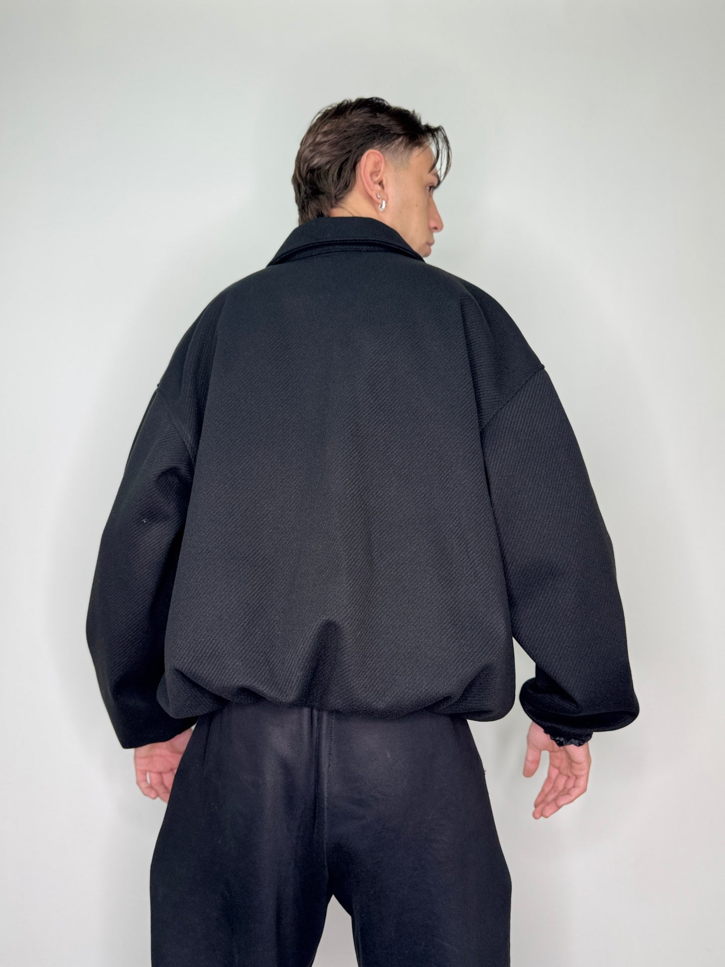 Giacca italiana zip baggy nero