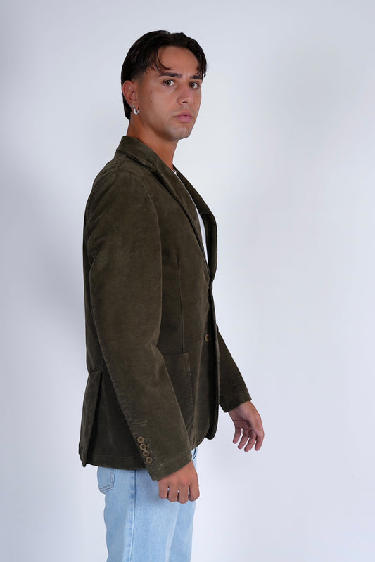 Giacca cotone caldo monopetto verde