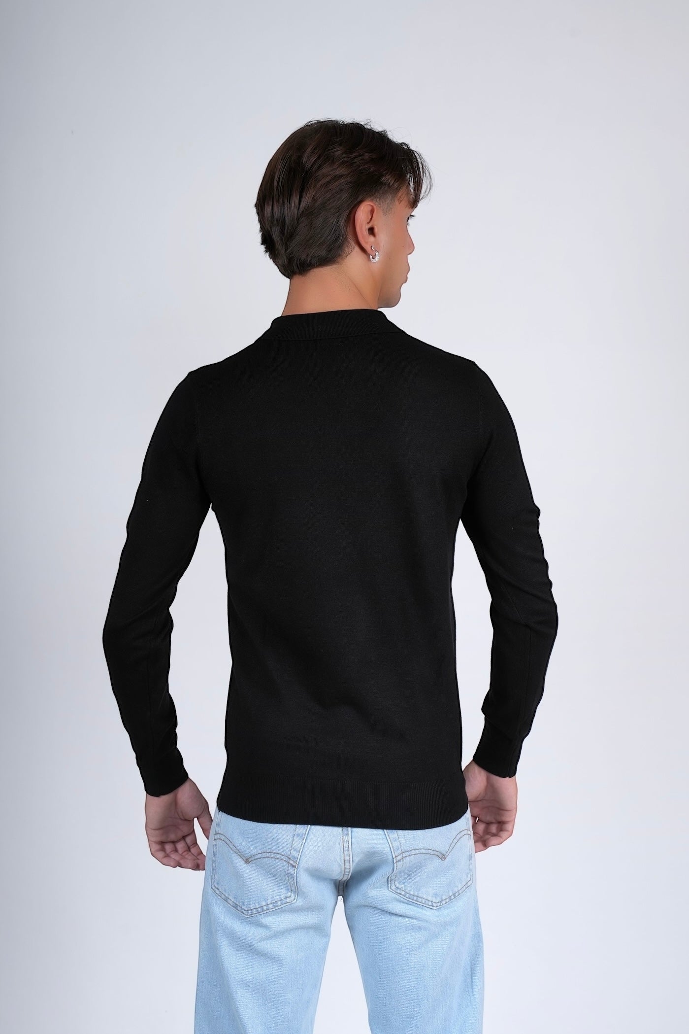 Polo lunga nero YAMAN