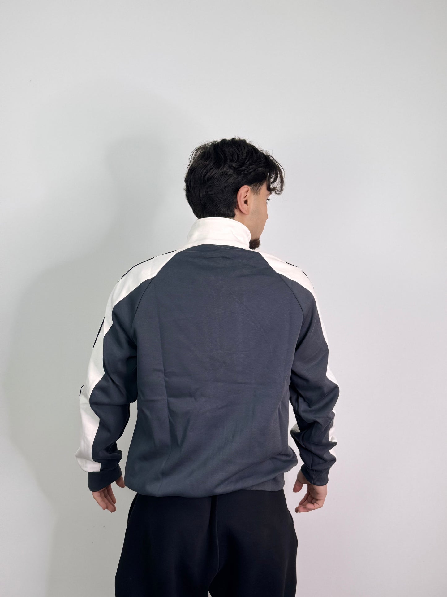 Felpa mezza zip sportiva garzata