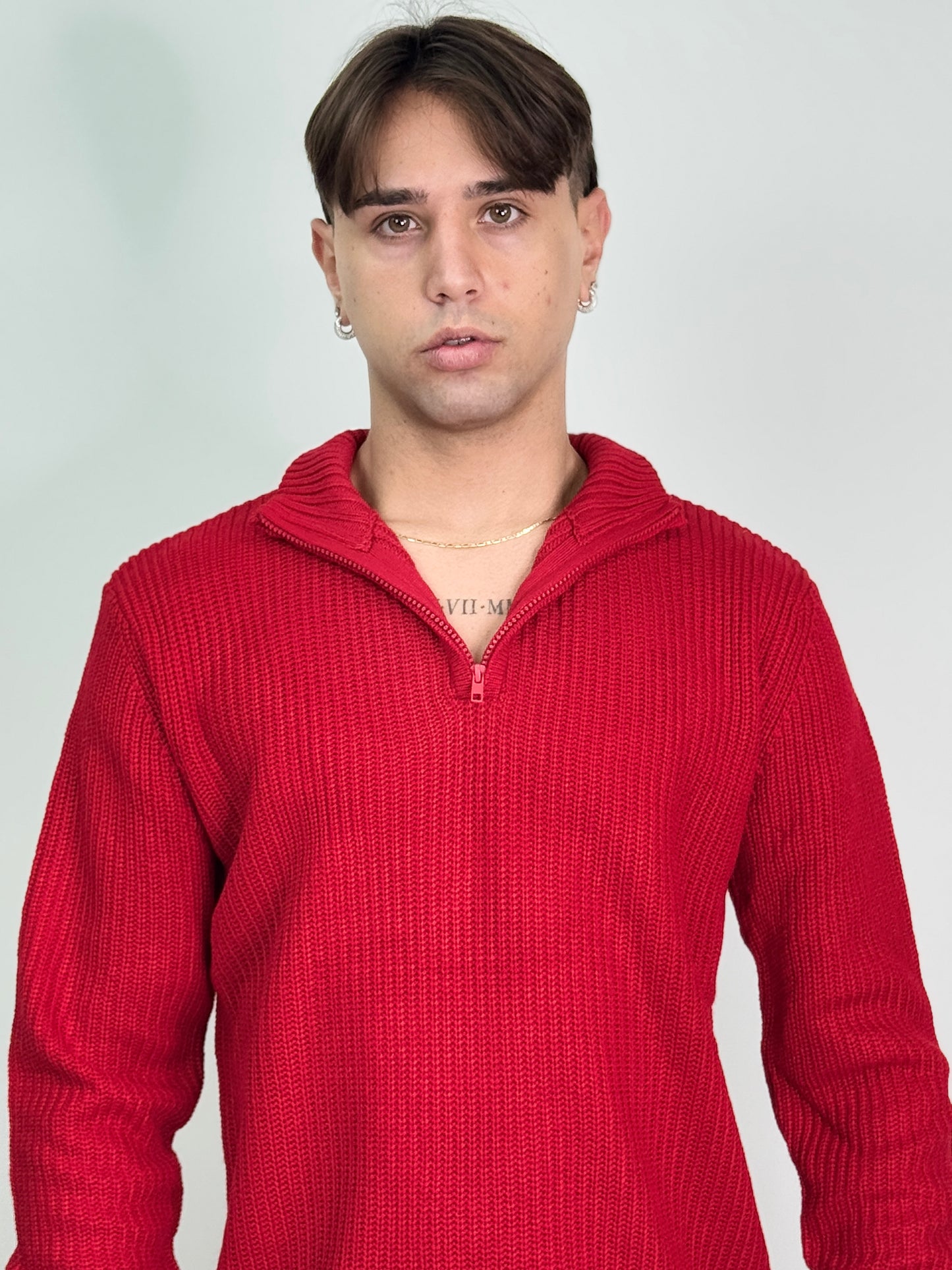 Maglione mezza zip rosso MESSI