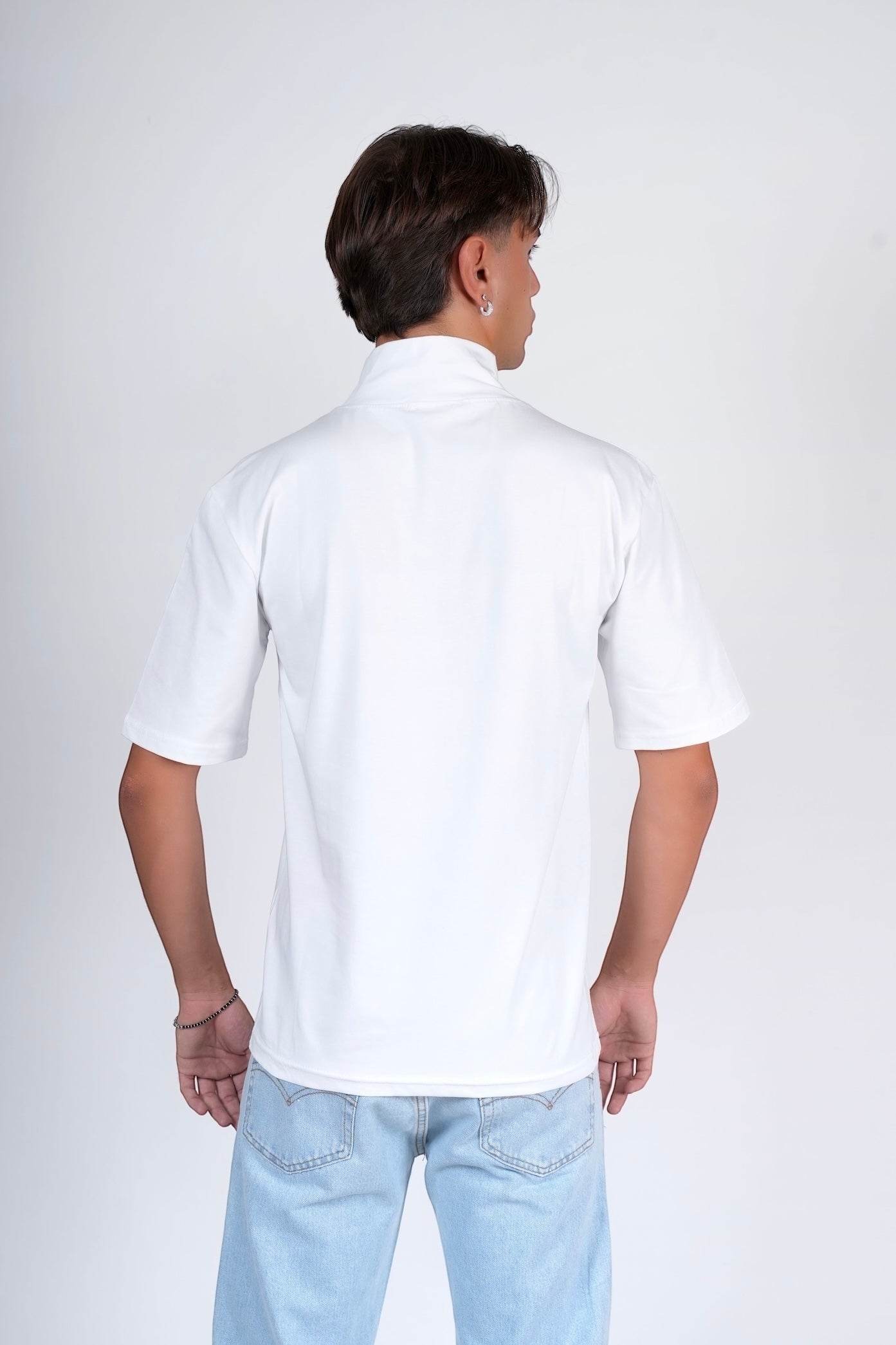 T-shirt collo alto bianco PALERMO