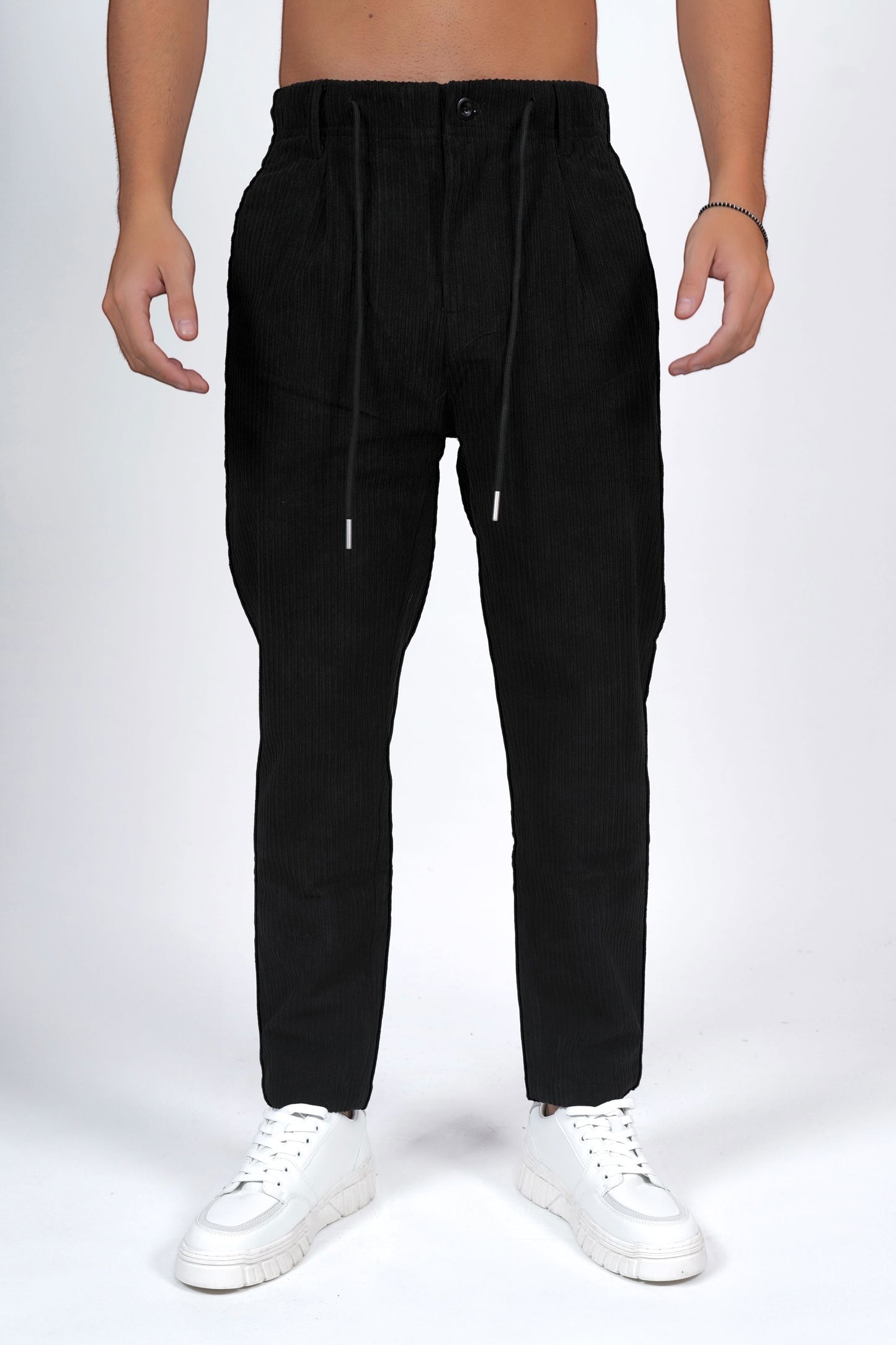 Pantalone velluto nero SIMEONE