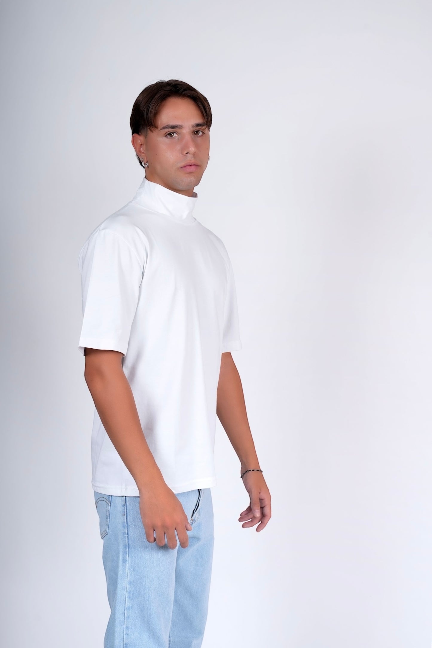 T-shirt collo alto bianco PALERMO