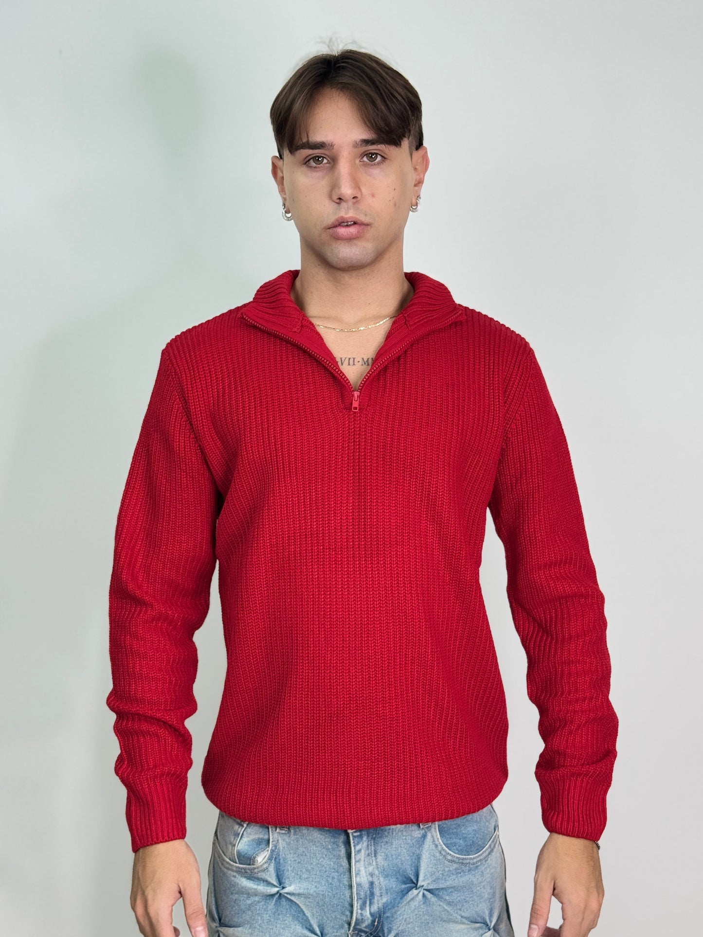 Maglione mezza zip rosso MESSI