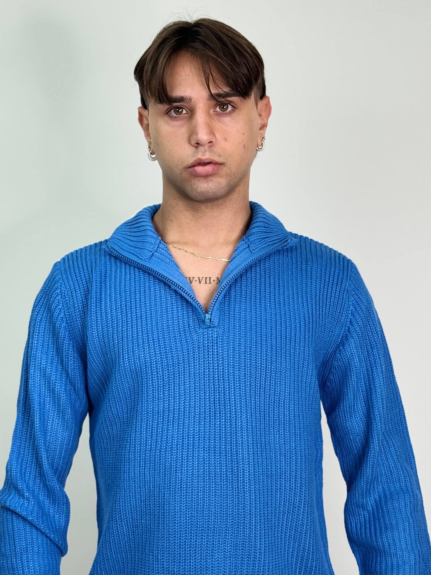 Maglione mezza zip blu MESSI