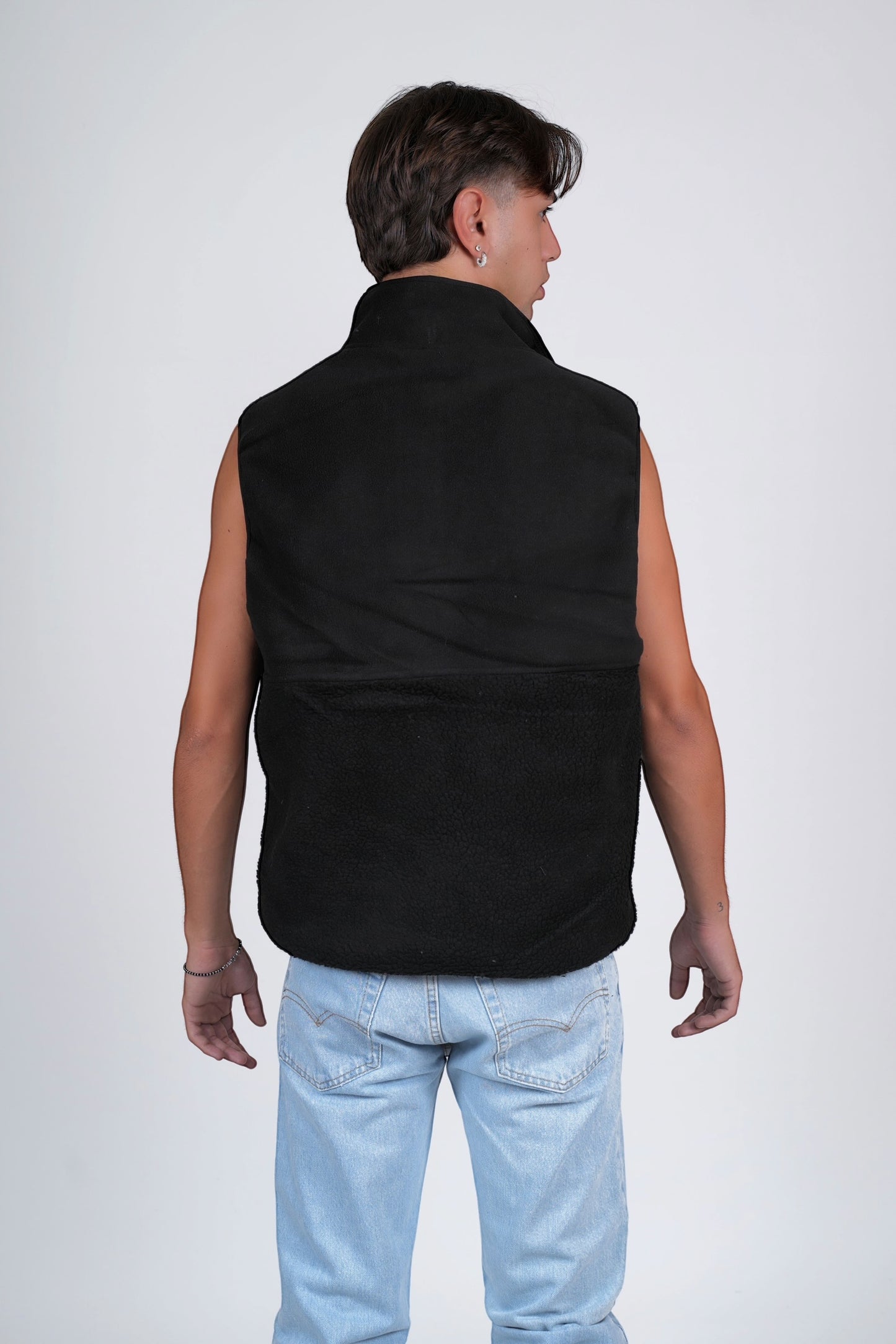 Smanicato in pile cotone caldo con zip