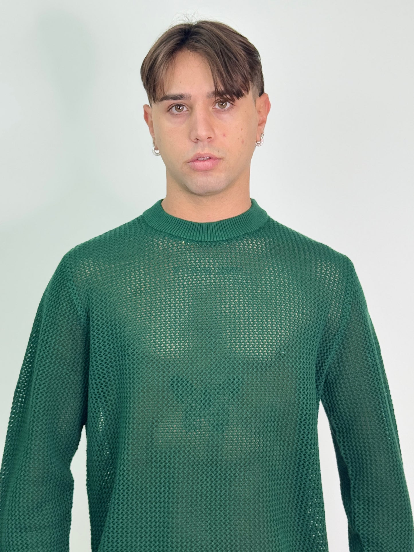Maglione traforato verde XAVI