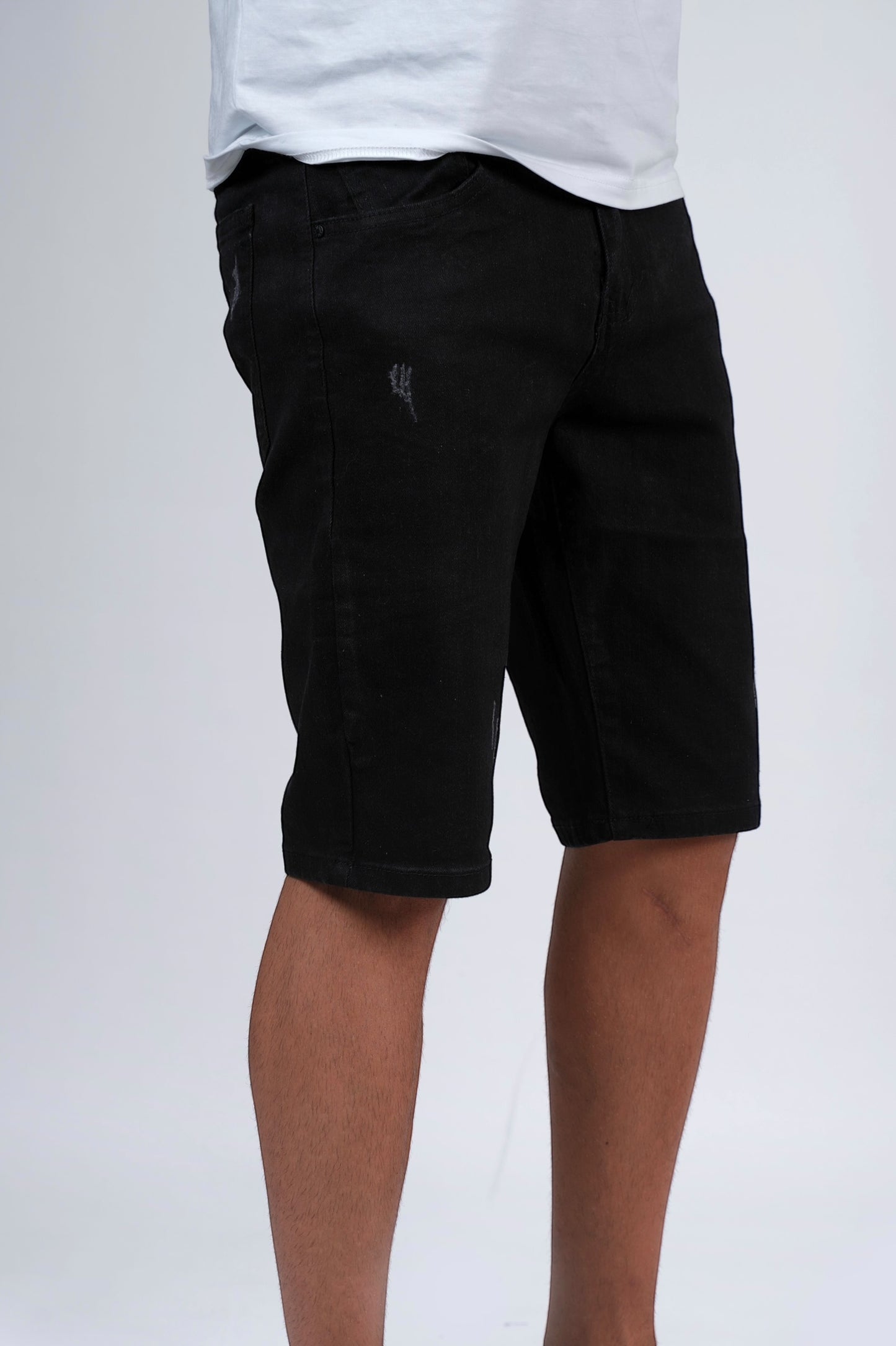 Bermuda jeans nero MICROROTTURE