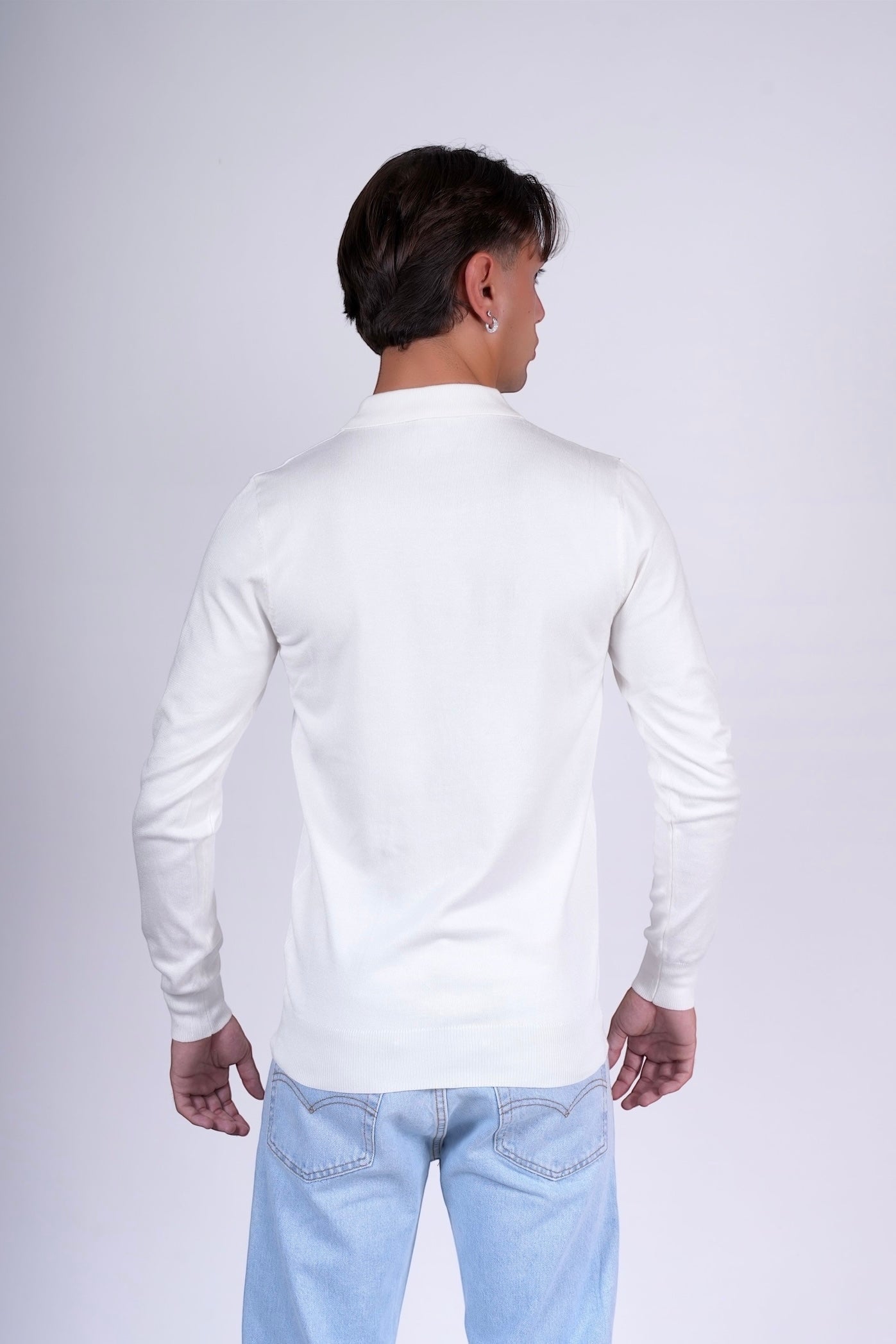 Polo lunga bianco YAMAN