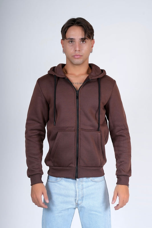 Felpa zip felpata Caffè POLK