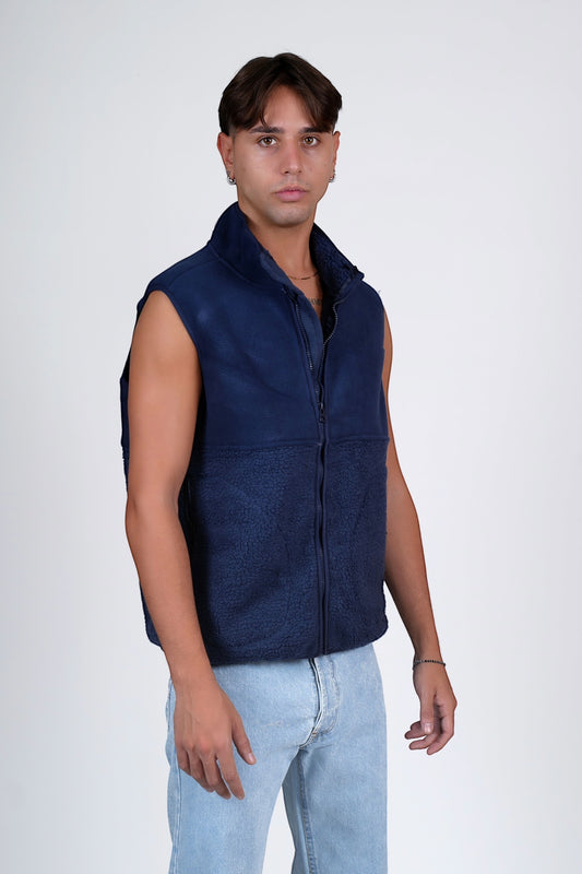 Smanicato in pile blu MAZZOCCHI