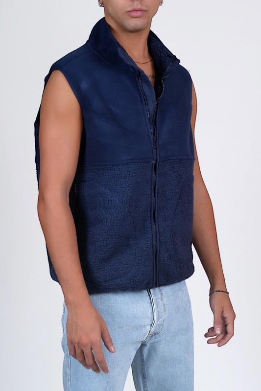 Smanicato in pile cotone caldo con zip