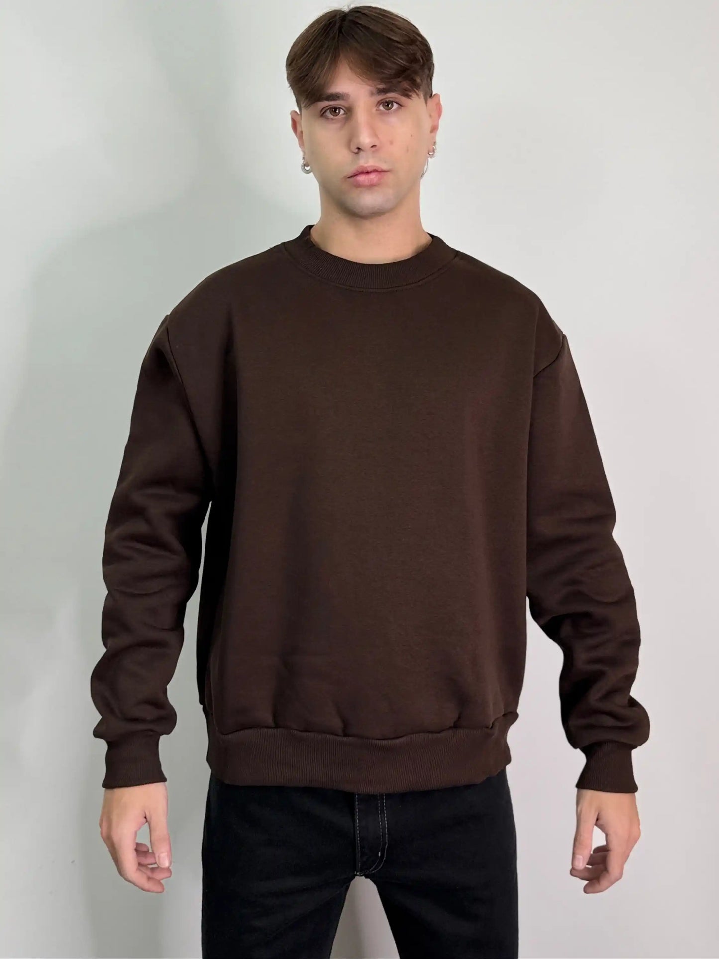 Felpa italiana calda girocollo boxy fit oversize