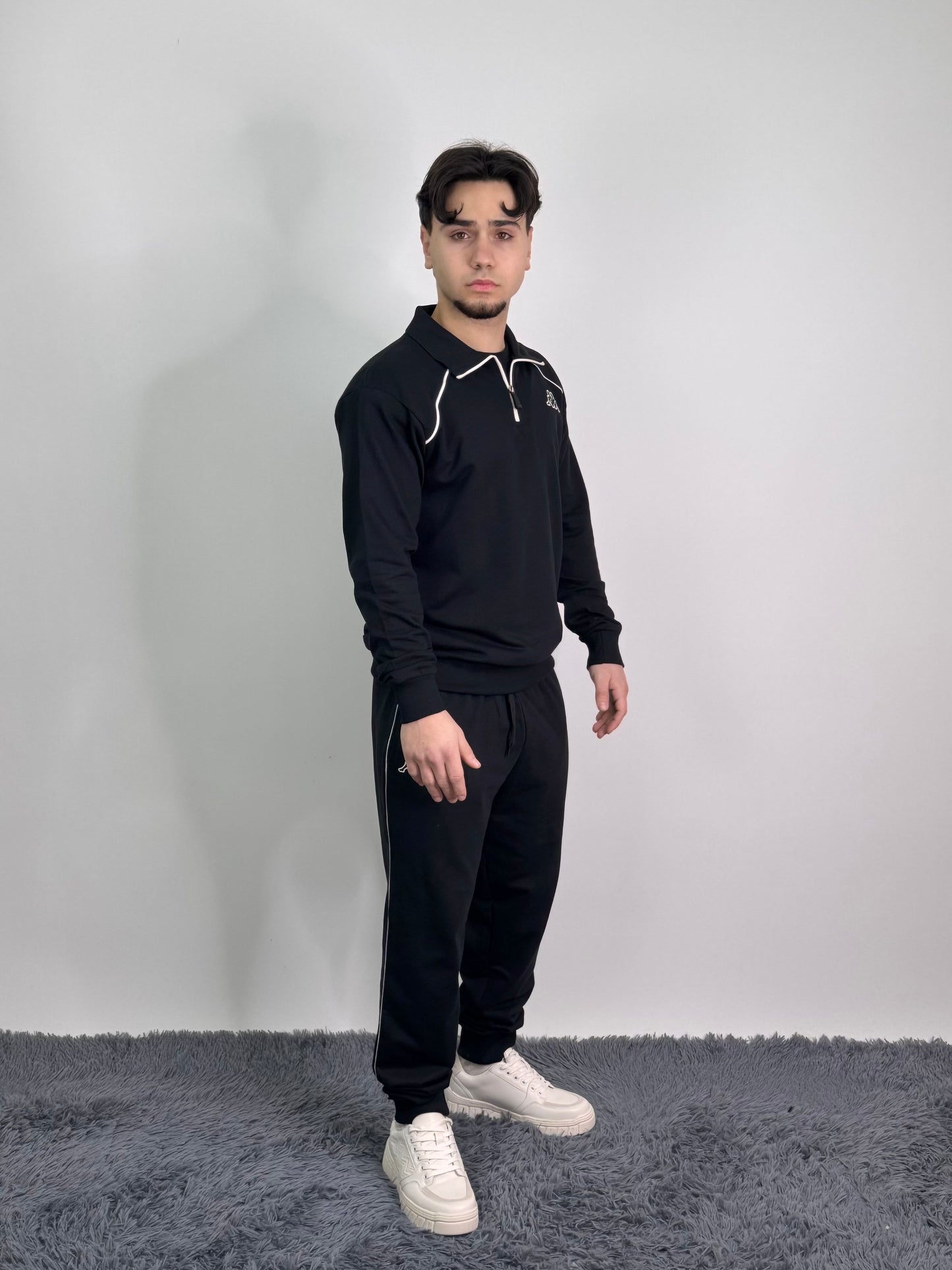 Tuta kappa comoda in cotone garzato