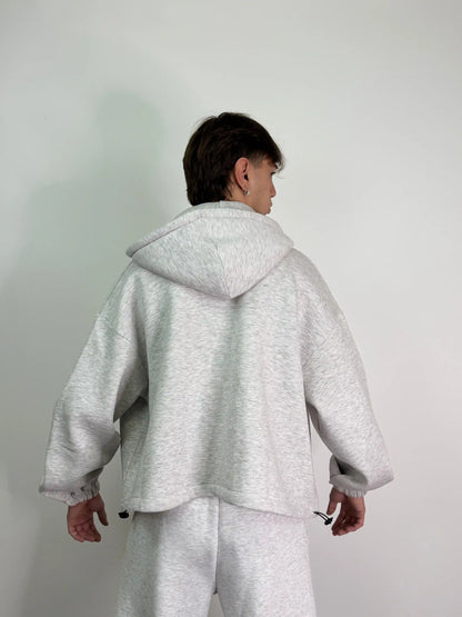 Felpa italiana calda zip boxy fit oversize