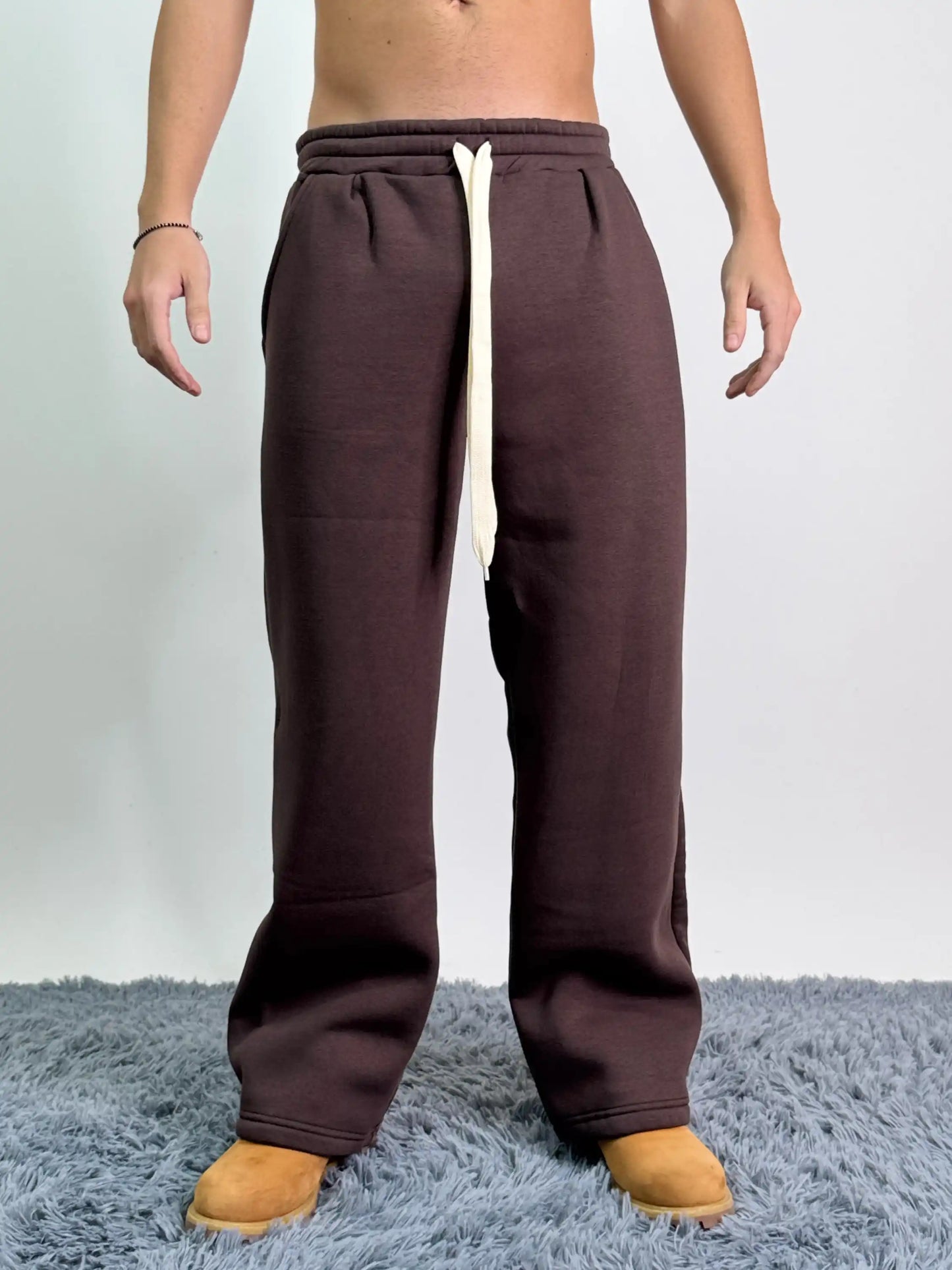 Pantalone tuta italiano cotone felpato over baggy