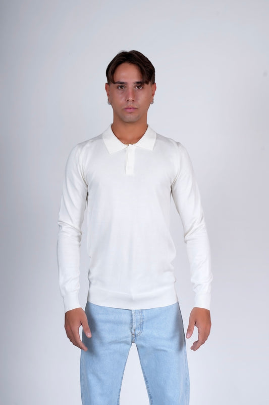 Polo lunga bianco YAMAN