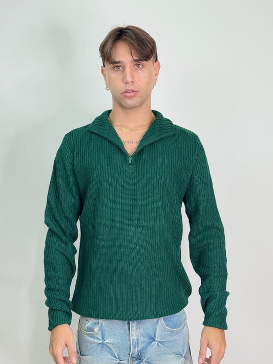 Maglione mezza zip verde MESSI