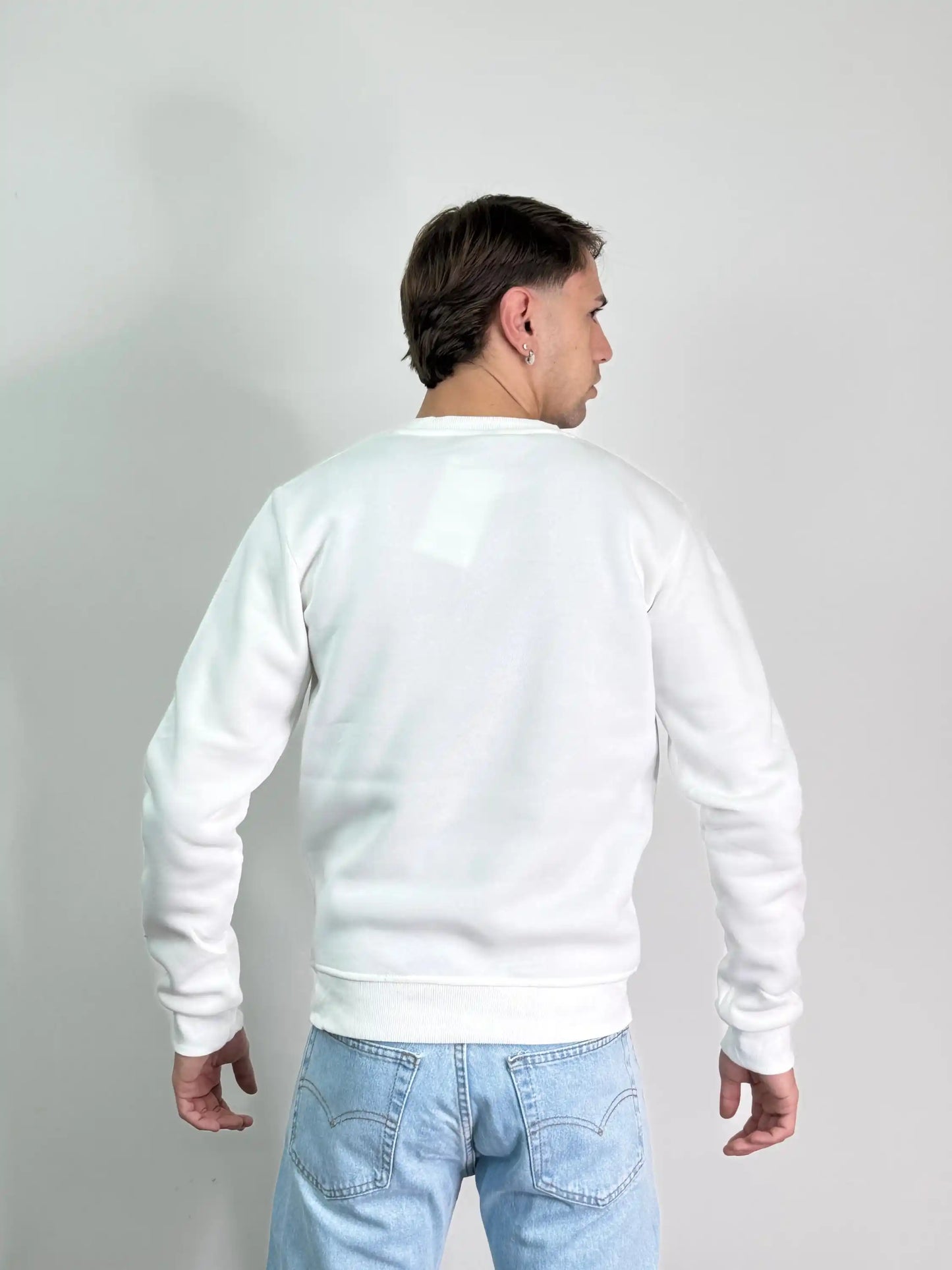 Felpa cotone felpata girocollo