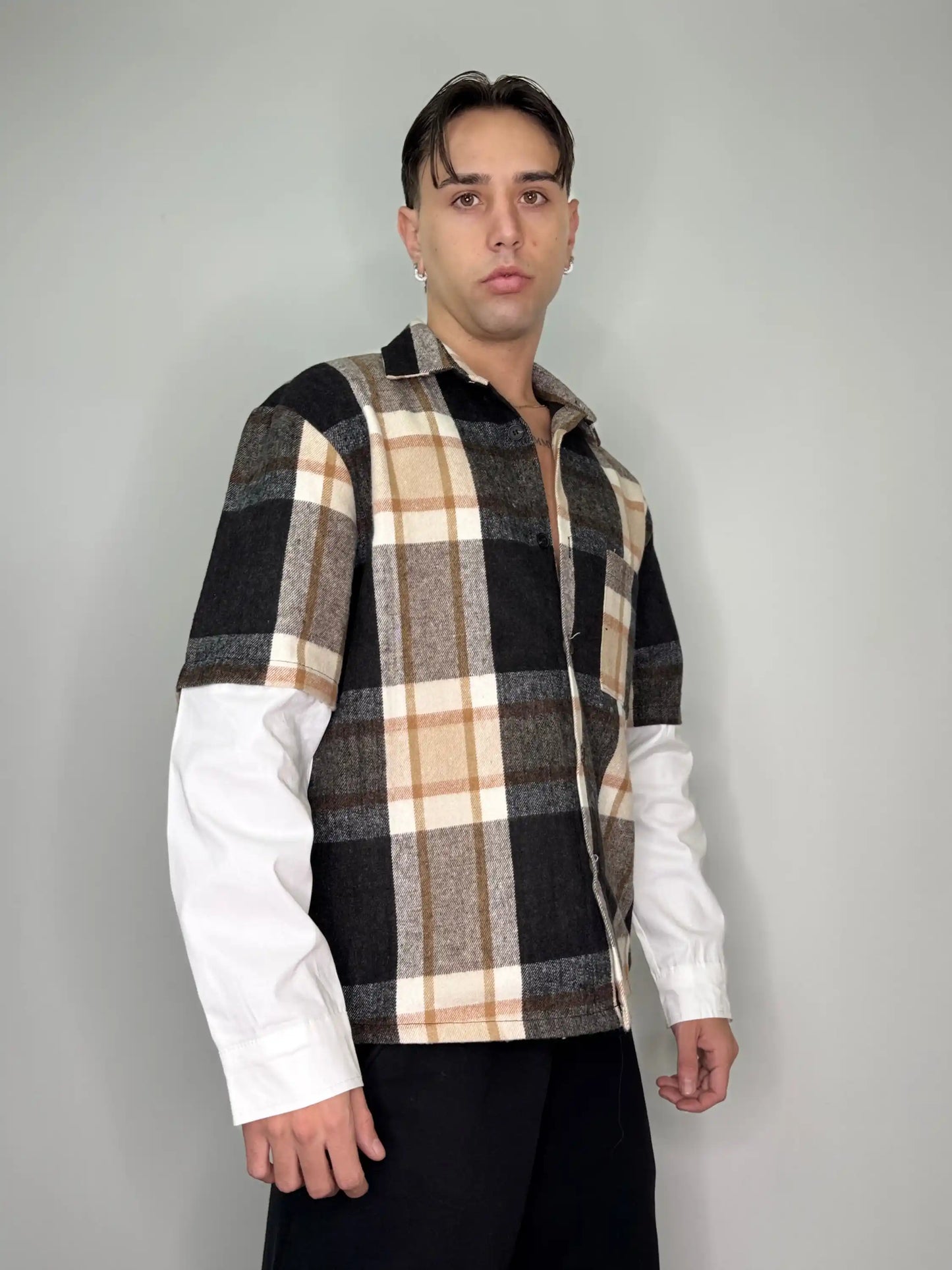 Camicia italiana calda cotone quadri