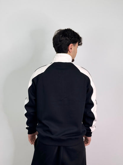 Felpa mezza zip sportiva garzata